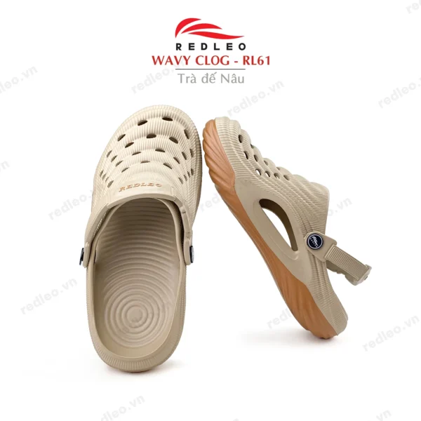 Dép sục WAVY CLOG - RL61 Dép sục WAVY CLOG RL61 màu Trà Nâu