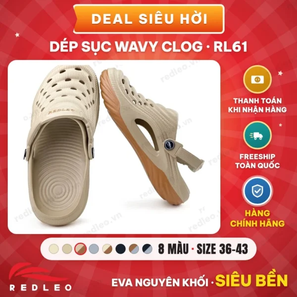 Dép sục WAVY CLOG - RL61 Dép sục WAVY CLOG RL61