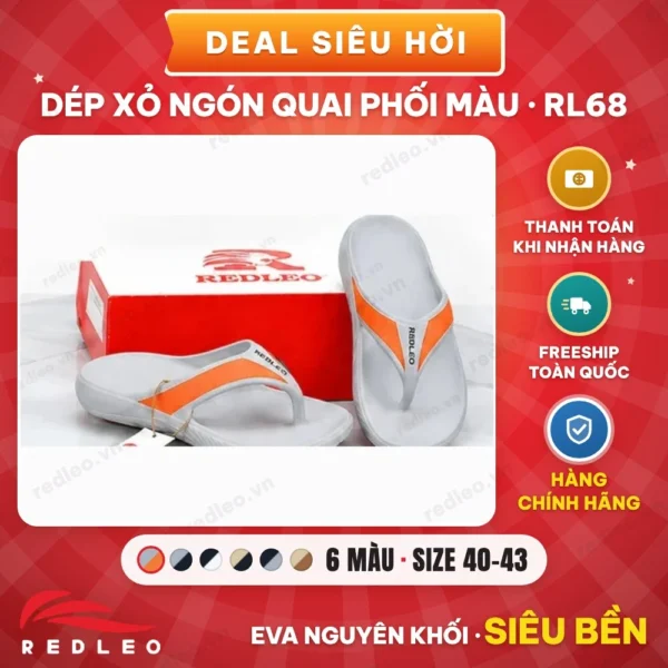 Dép xỏ ngón quai phối màu RL68