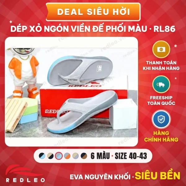 Dép xỏ ngón viền đế phối màu RL86